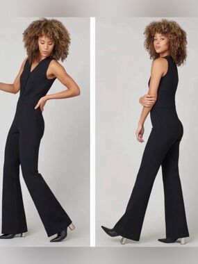 🖤 SPANX The Perfect Sleeveless Ponte Jumpsuit Black Size Medium